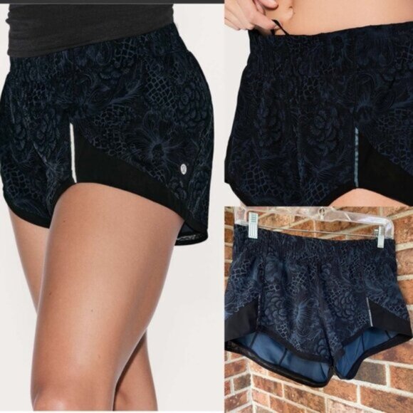 Lululemon   * Miles Ahead Short (2.5")   Mach Blue/ Black  6 EUC - Picture 1 of 13